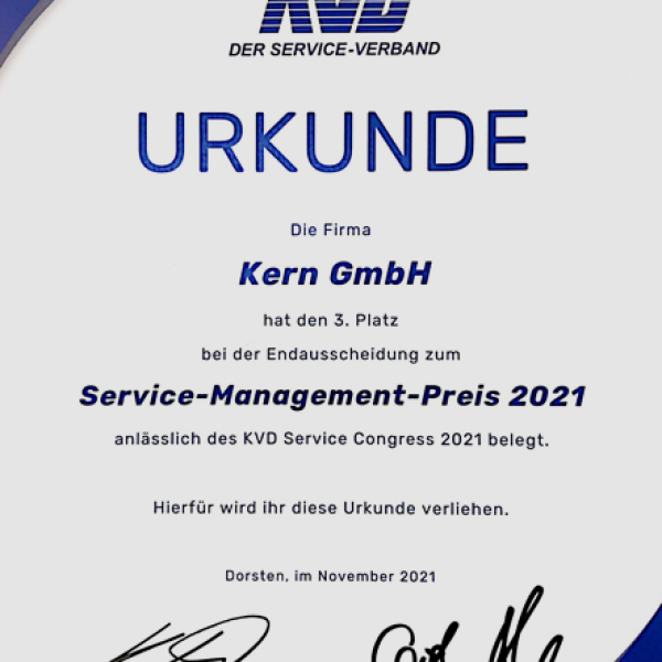 Kern GmbH: KVD Service-Management-Preis 2021
